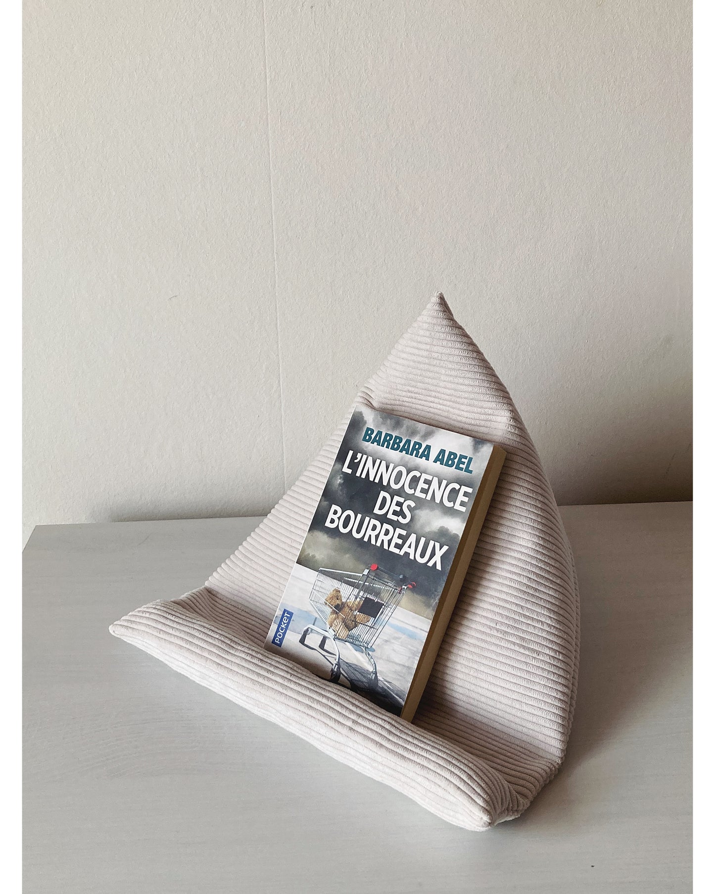 Coussin berlingot de lecture en velours (couleur au choix)