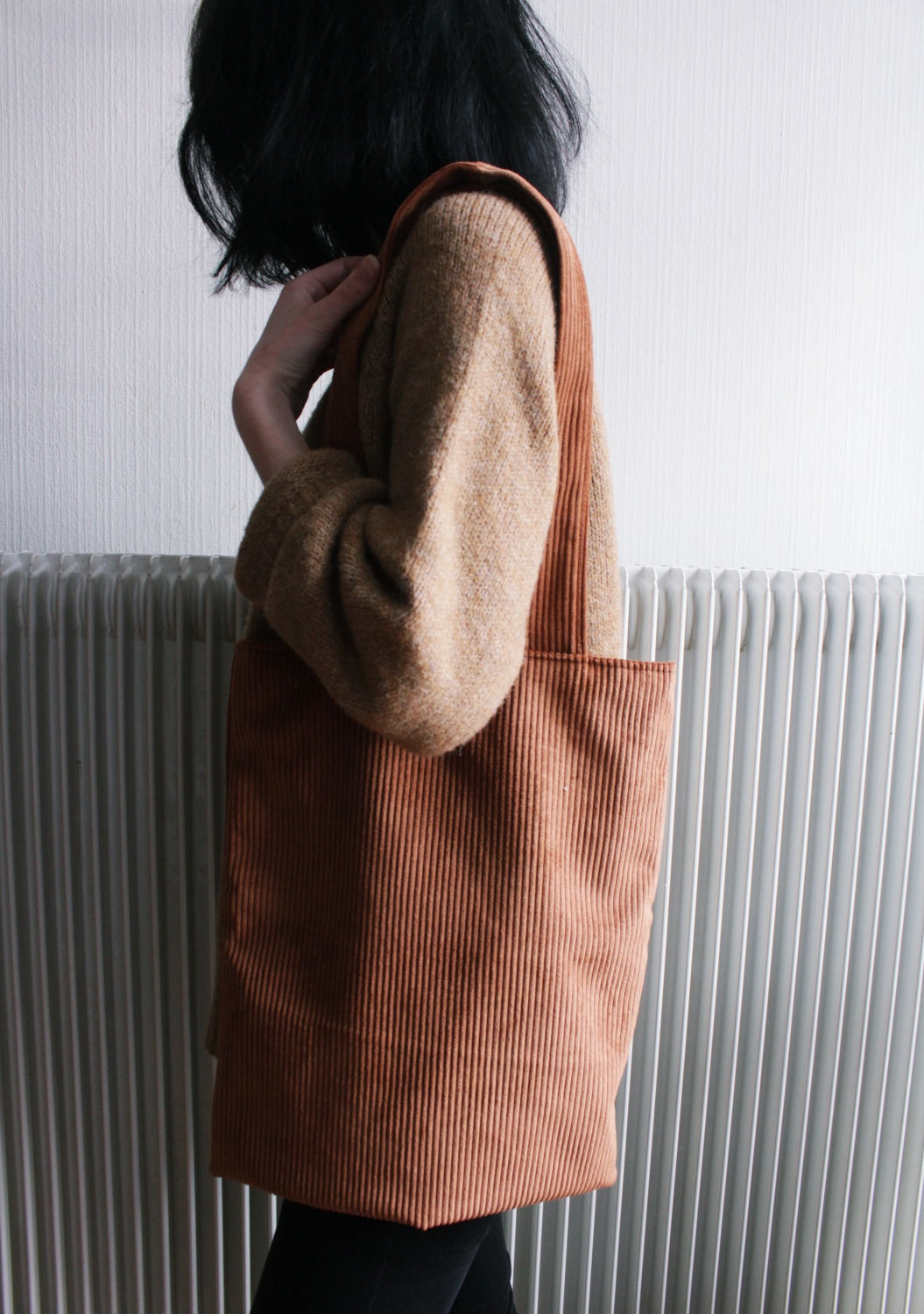 Tote bag en velours côtelé & doublé // GARANCE (divers coloris)