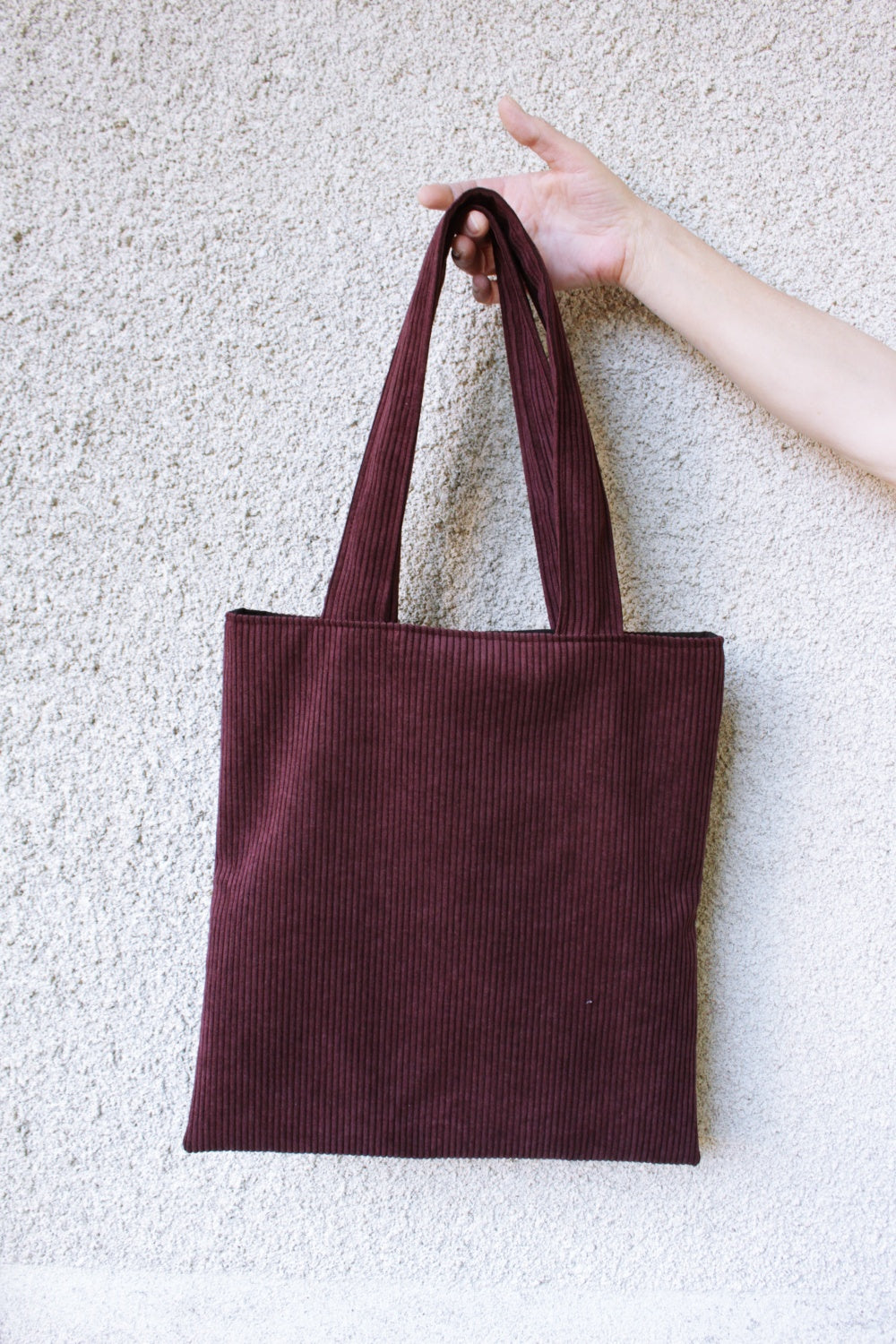 Tote bag en velours côtelé & doublé // GARANCE (divers coloris)