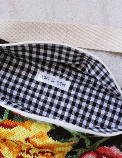 Sac Banane  (Upcyclé ♻️) // "Duo de roses"