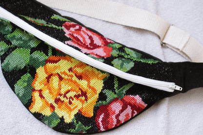 Sac Banane  (Upcyclé ♻️) // "Duo de roses"