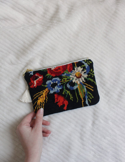 ♻️Pochette à zip // "Black spring"