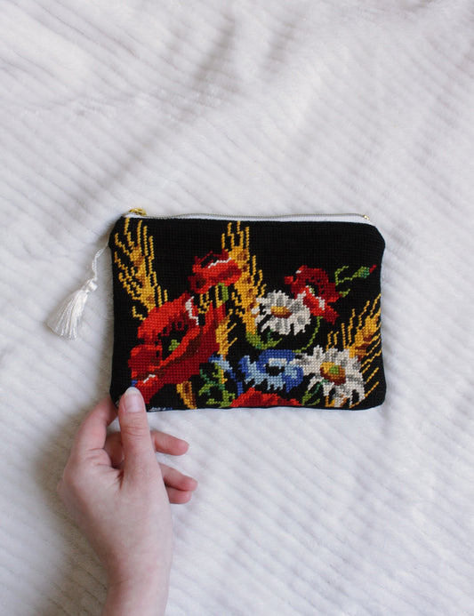 ♻️Pochette à zip // "Black spring"