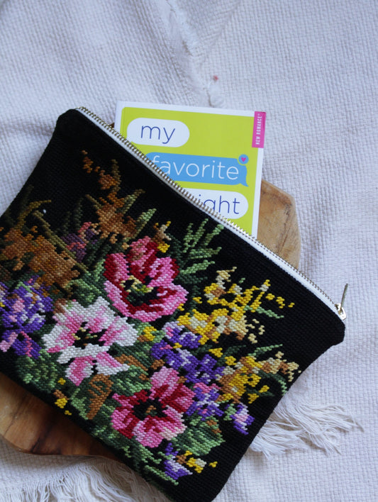 ♻️Pochette à zip / à livres  // BOUQUET
