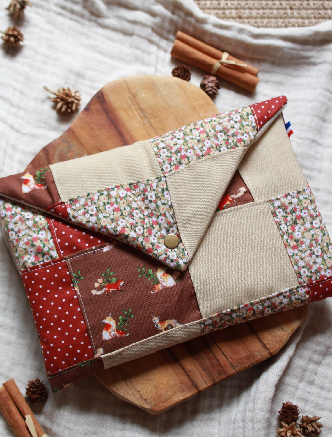Pochette à livres (format poche) // PATCHWORK AUTUMN BIS