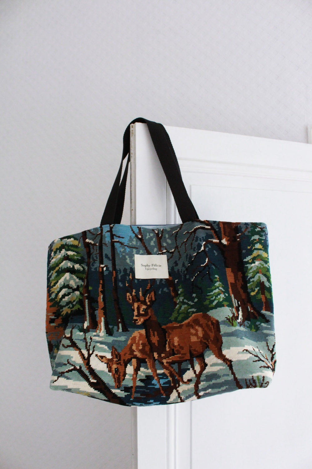 ♻️ Sac cabas XL  canevas // DANS LA FORÊT