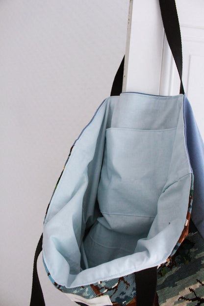 ♻️ Sac cabas XL  canevas // DANS LA FORÊT