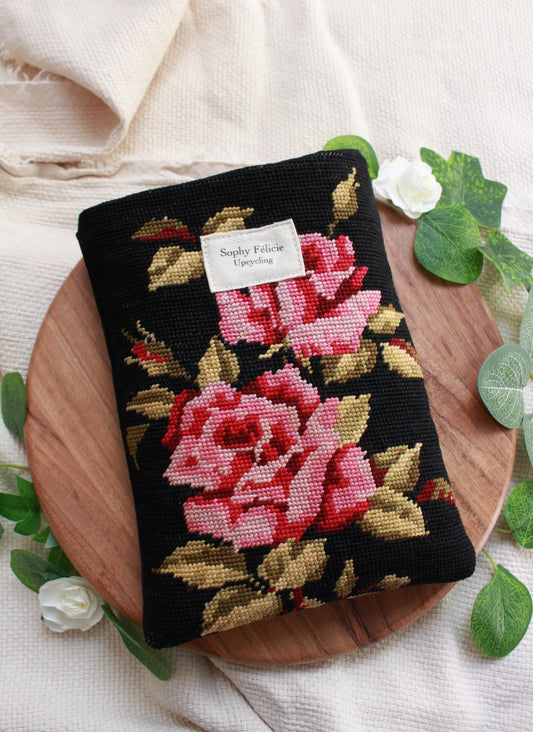 ♻️ Pochette à livres  (Format poche ) // DOUBLE ROSES