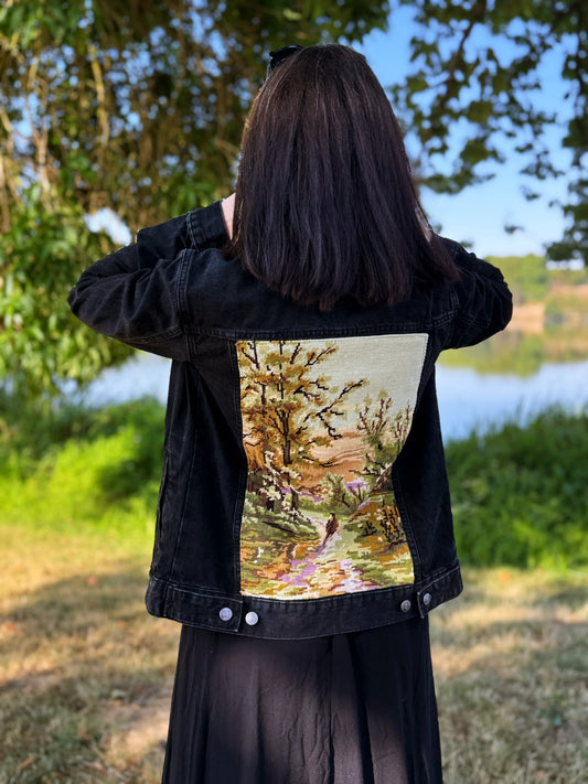Denim Jacket & Canevas (S/M) // WALK ALONE