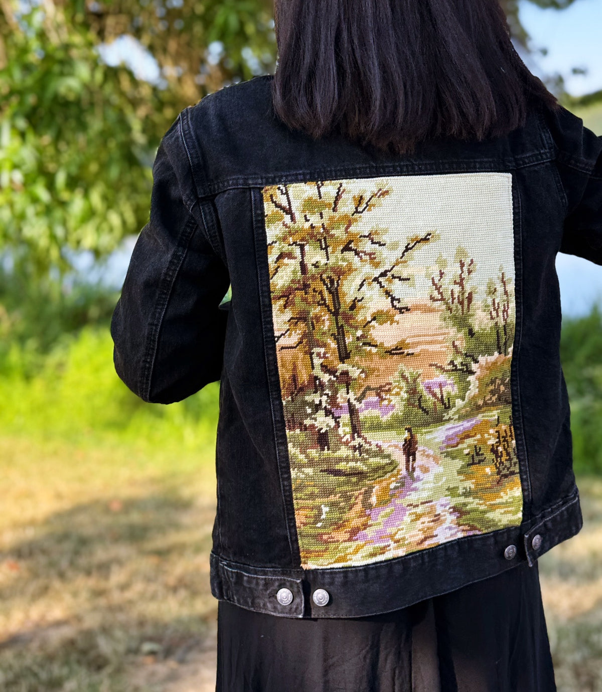 Denim Jacket & Canevas (S/M) // WALK ALONE