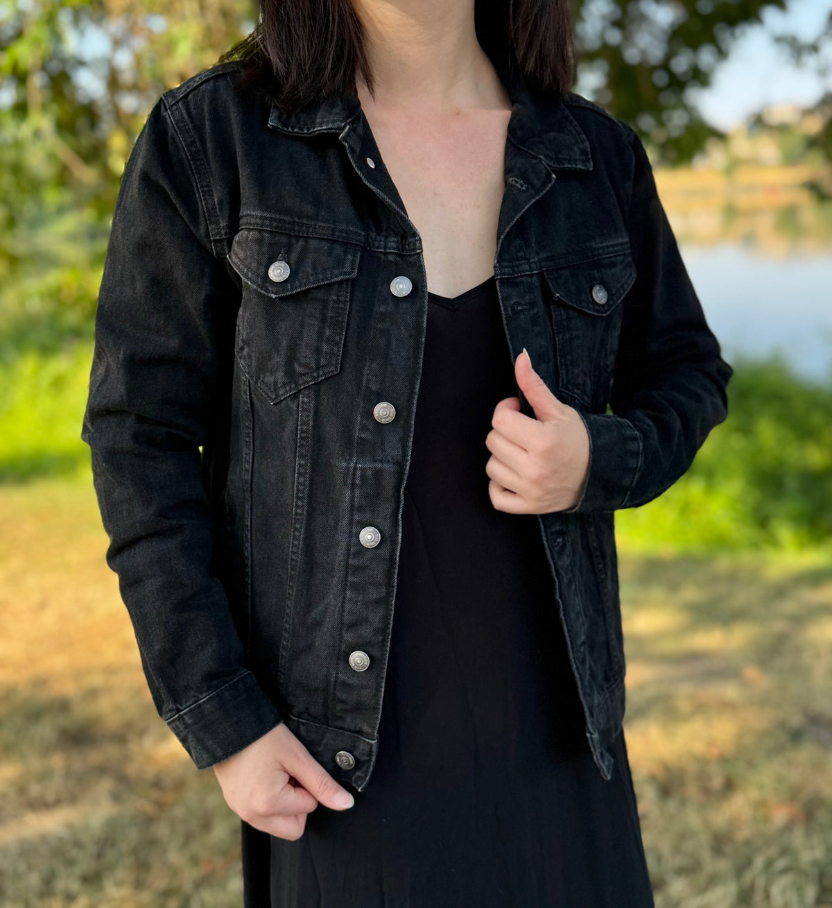 Denim Jacket & Canevas (S/M) // WALK ALONE