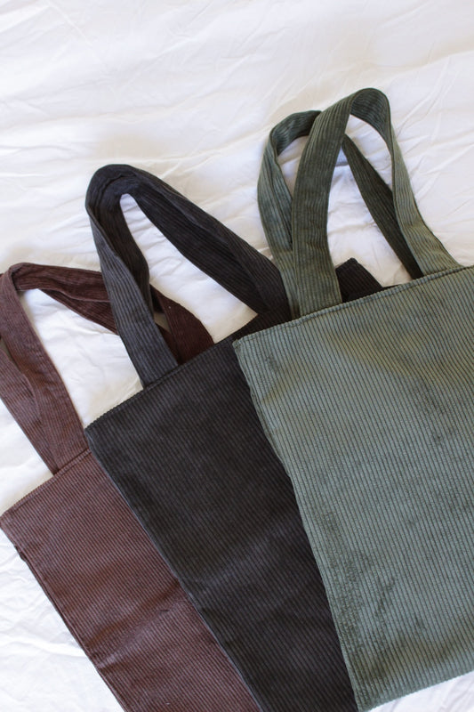 Tote bag en velours côtelé & doublé // GARANCE (divers coloris)